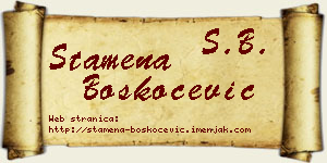 Stamena Boškoćević vizit kartica
